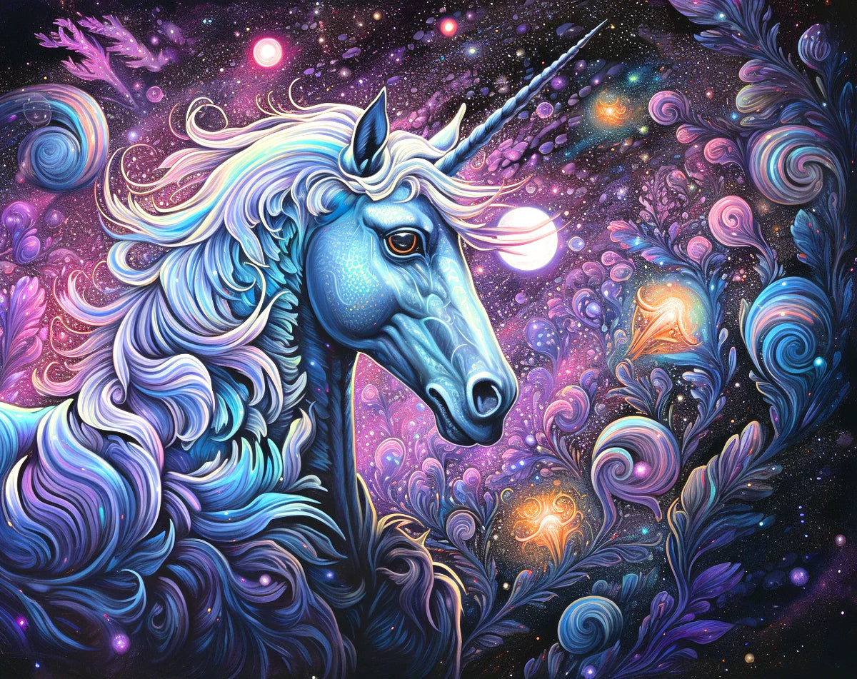 Purple Mane Galaxy Unicorn Diamond Art Kit