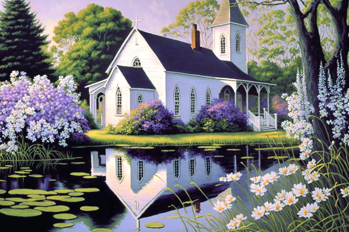 Whitechurch Purple Flowers Diamond Art Kit