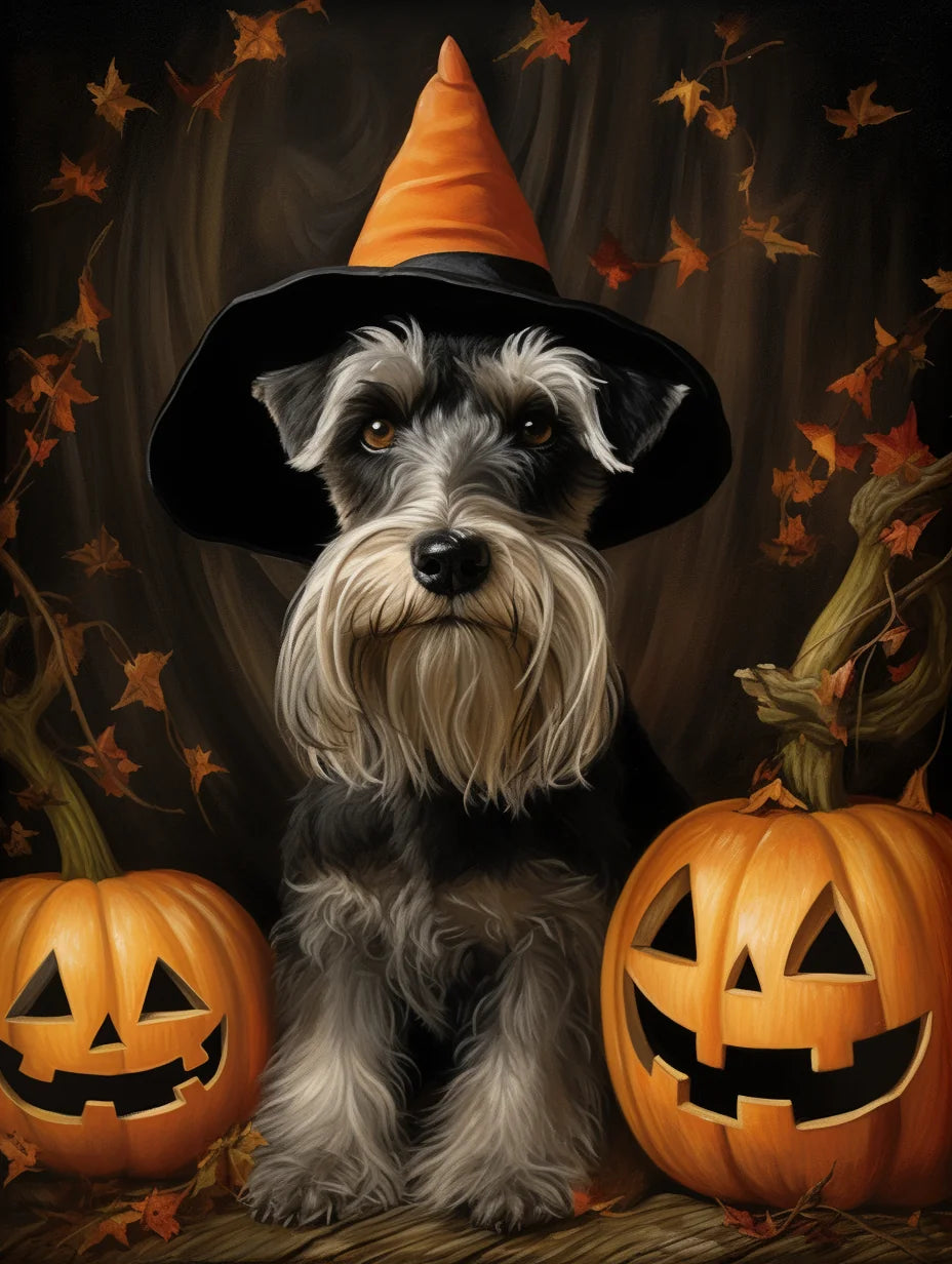 Black Orange At Schnauzer Diamond Art Kit