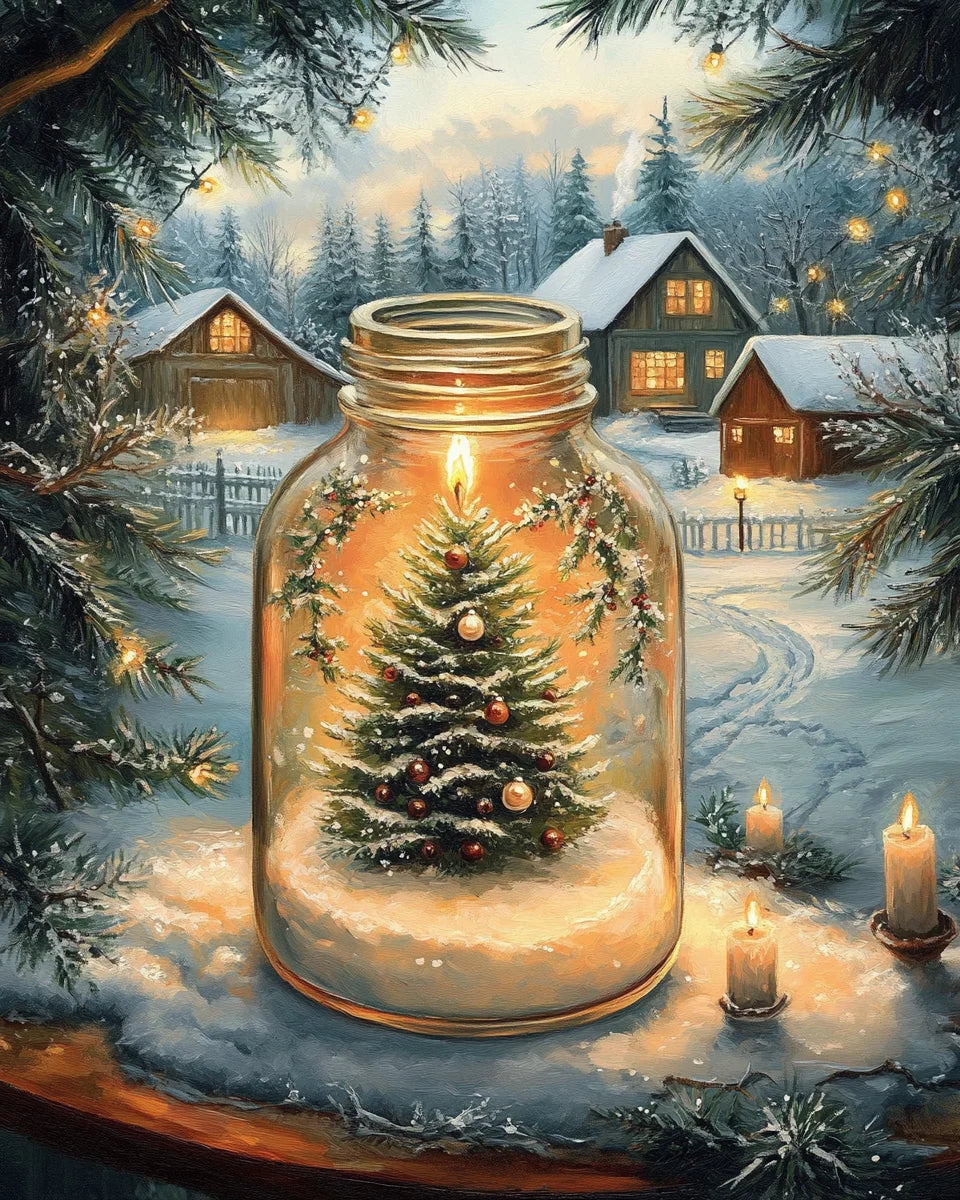 Christmas Candle Jar Diamond Art Kit