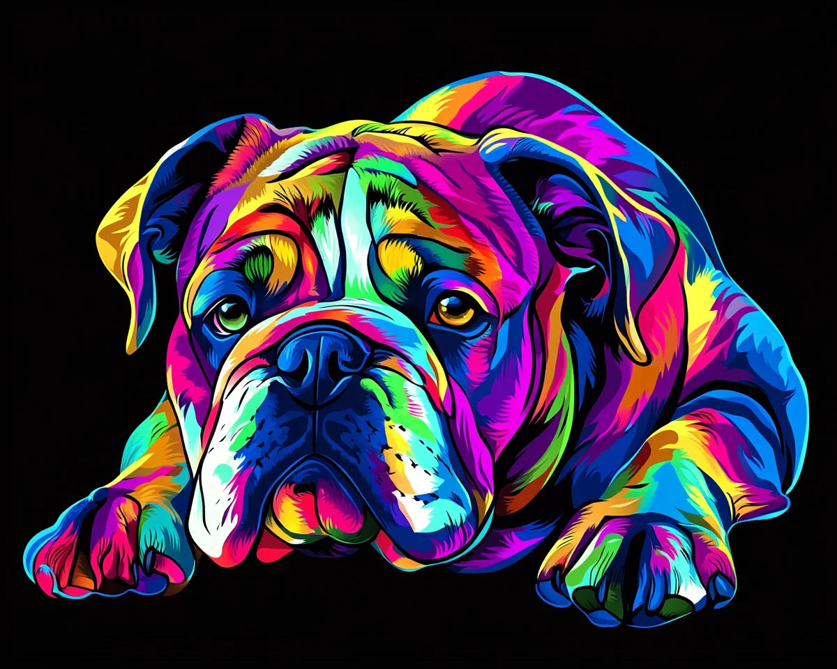 Bulldog Abstract Diamond Art Kit