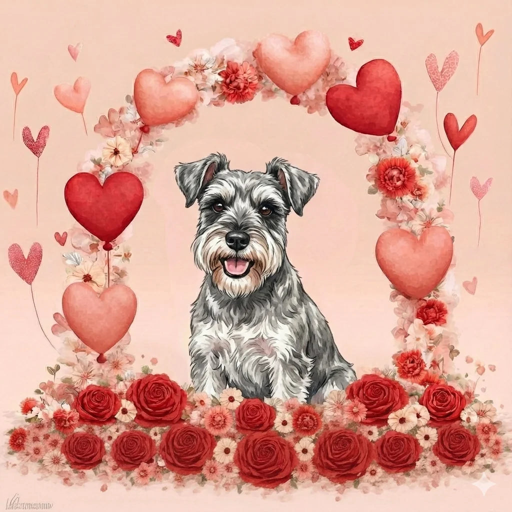Happy Valentines Day Schnauzer Diamond Art Kit