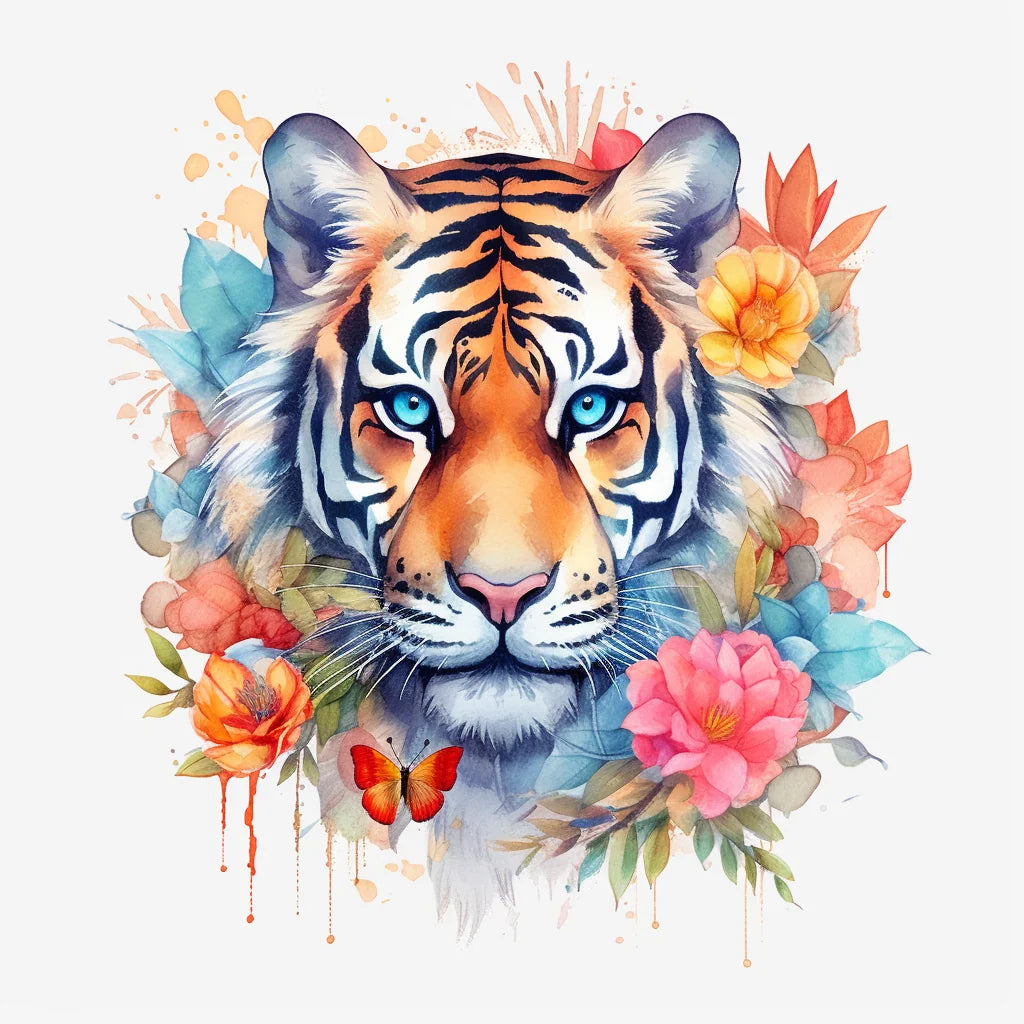 Blueeye Watercolor Tiger Diamond Art Kit