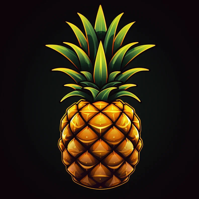 Black Background Pineapple Diamond Art Kit