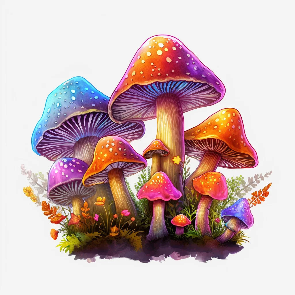 Colorful Mushrooms Diamond Art Kit