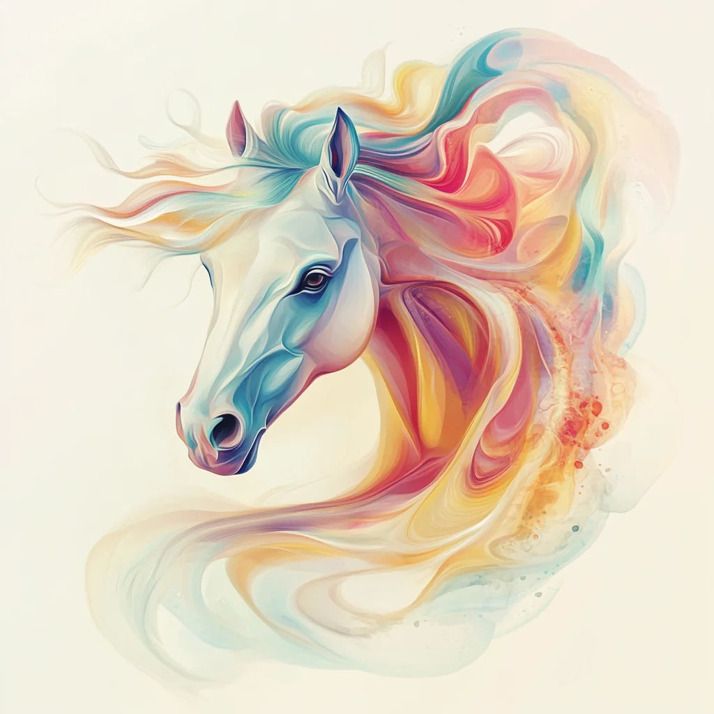 Swirling Paint Horsehead Diamond Art Kit