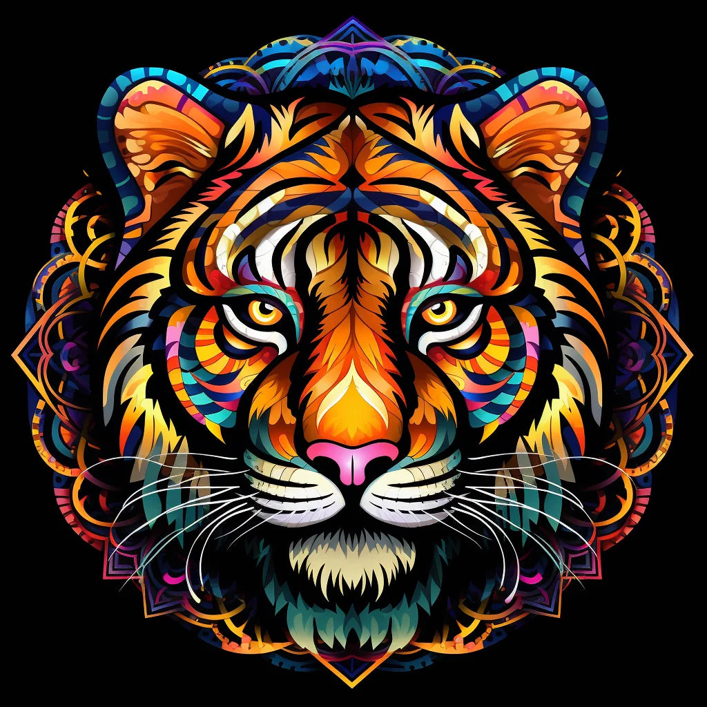 Colorful Mandala Tiger Diamond Art Kit