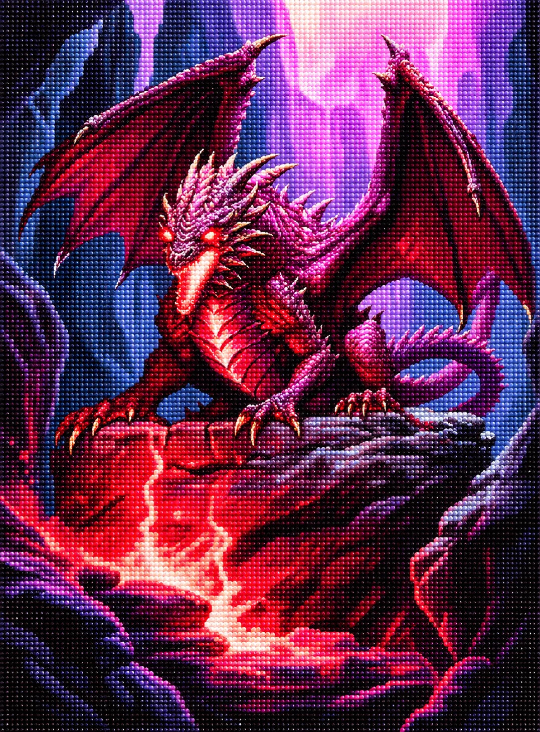 Dark Purple Dragon Diamond Art Kit