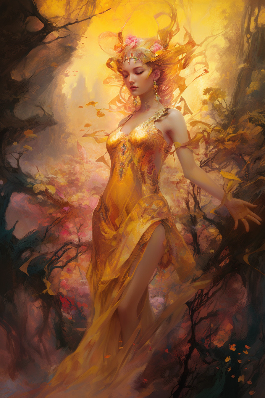 Yellow Dress Goddess Diamond Art Kit