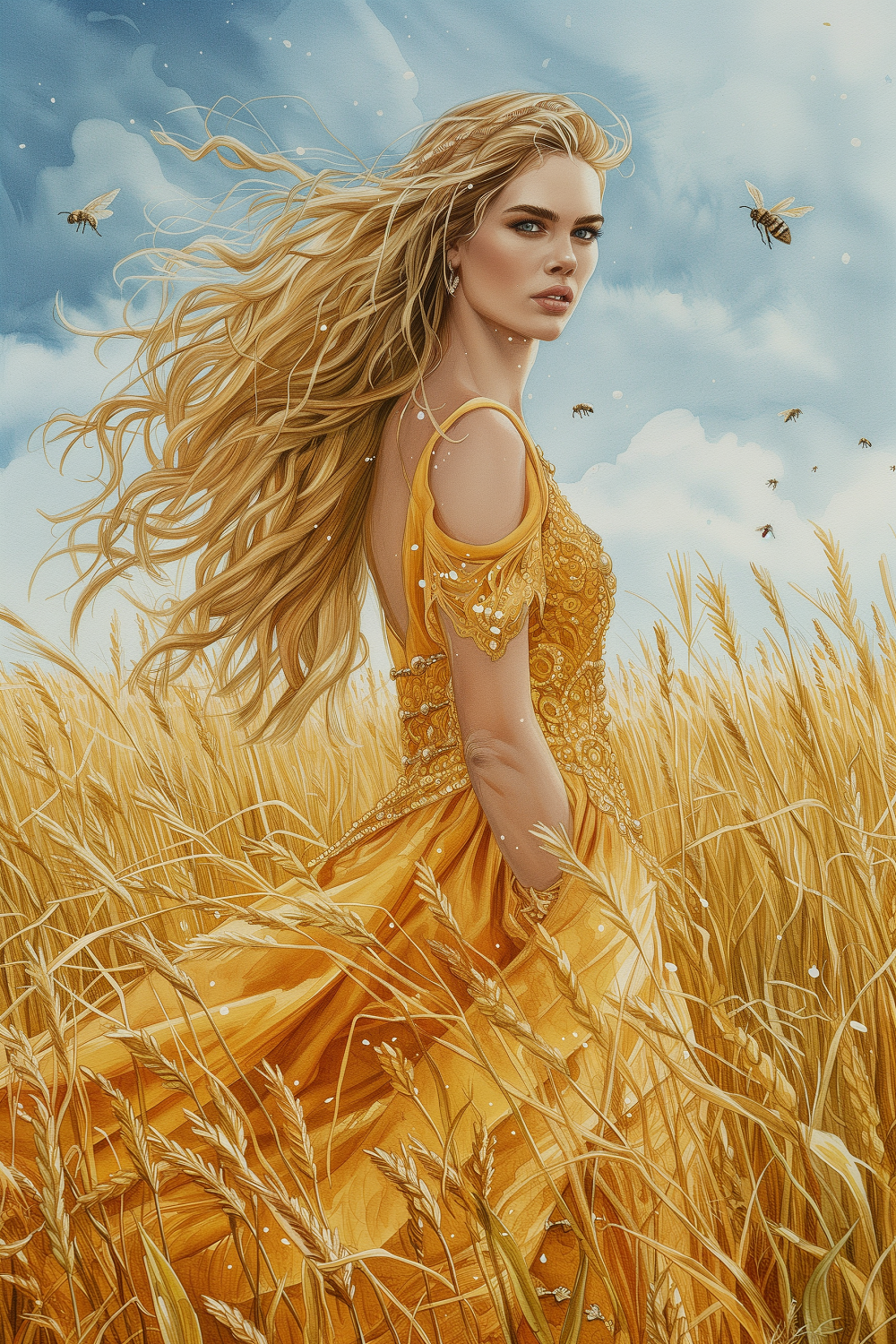 Wheatfield Girl Diamond Art Kit