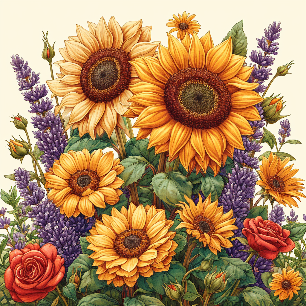 Sunflowers In The Garden Diamond Art Kit