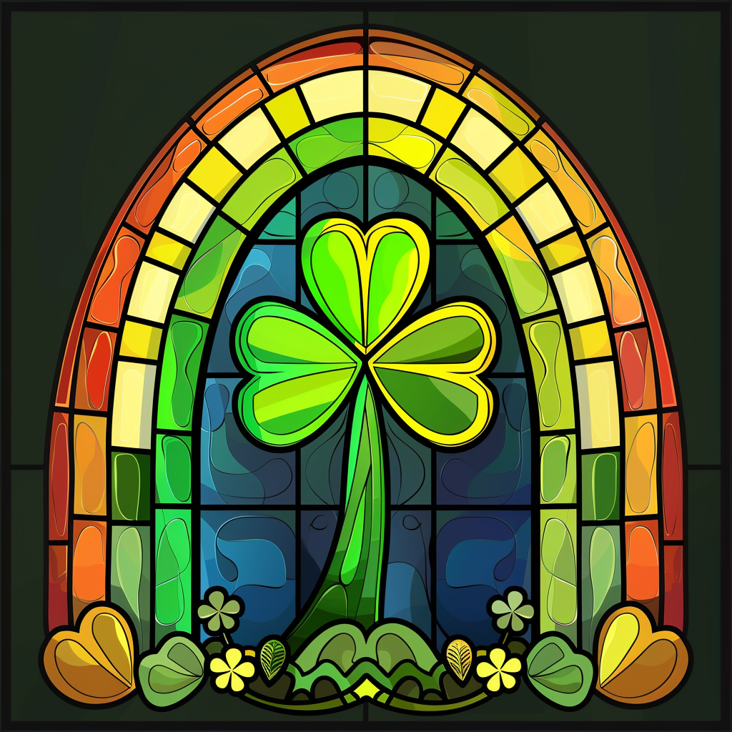 Abstract Rainbow And Shamrock Diamond Art Kit