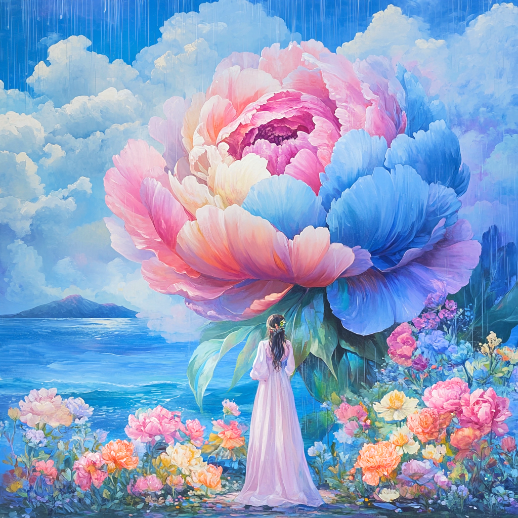 Woman Peony Diamond Art Kit