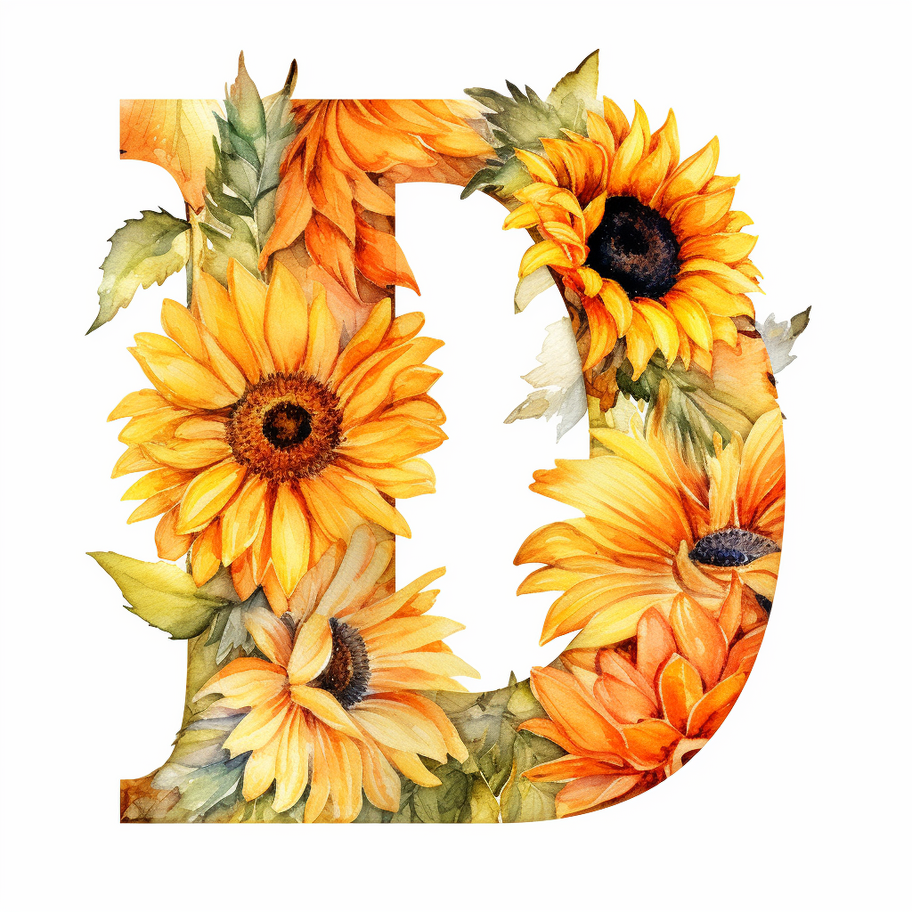 Sunflower Letter D Diamond Art Kit