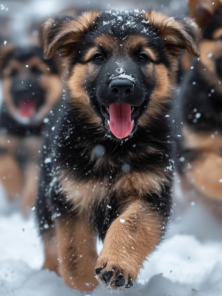 German Shepherd Puppy Snow Diamond Art Kit