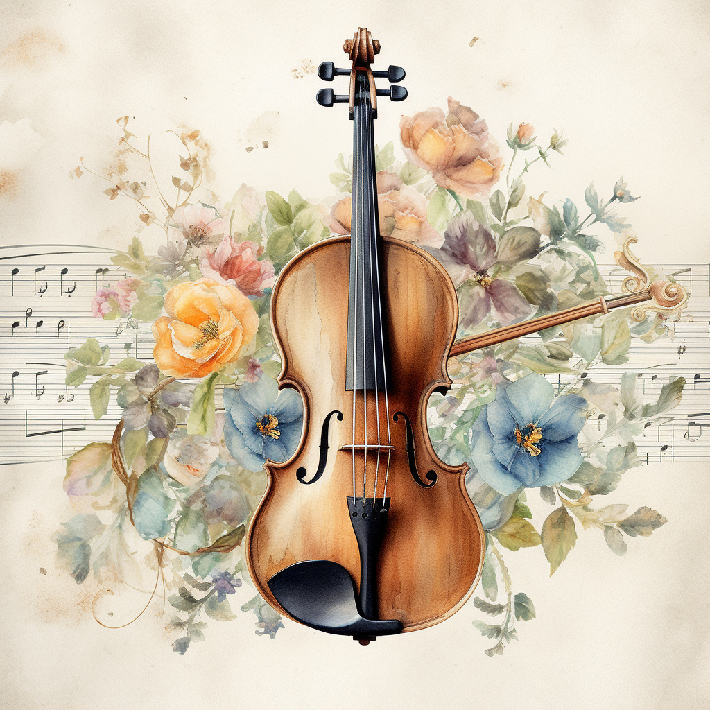 Watercolor Violin Diamond Art Kit