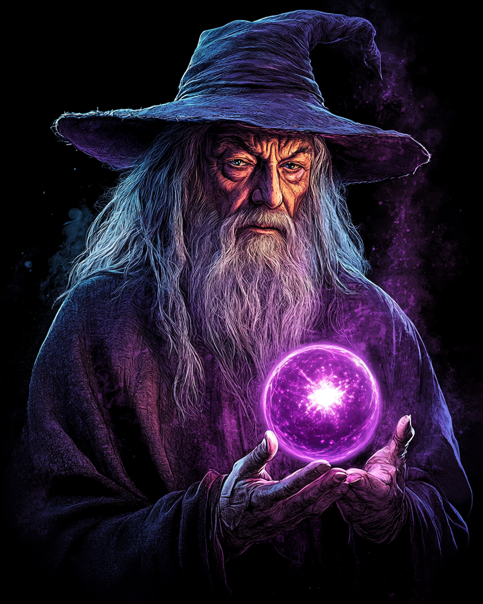 Old Wizard Purple Orb Diamond Art Kit