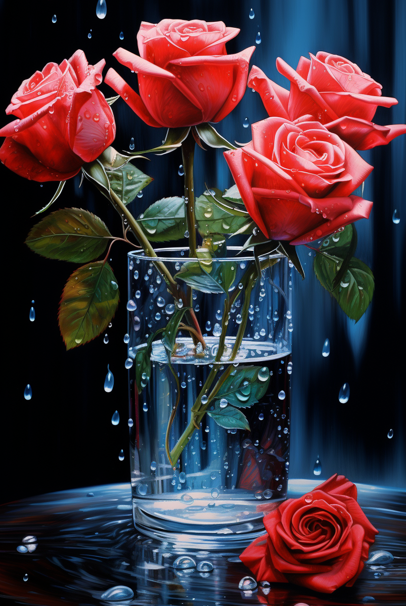 Glass Of Roses Diamond Art Kit