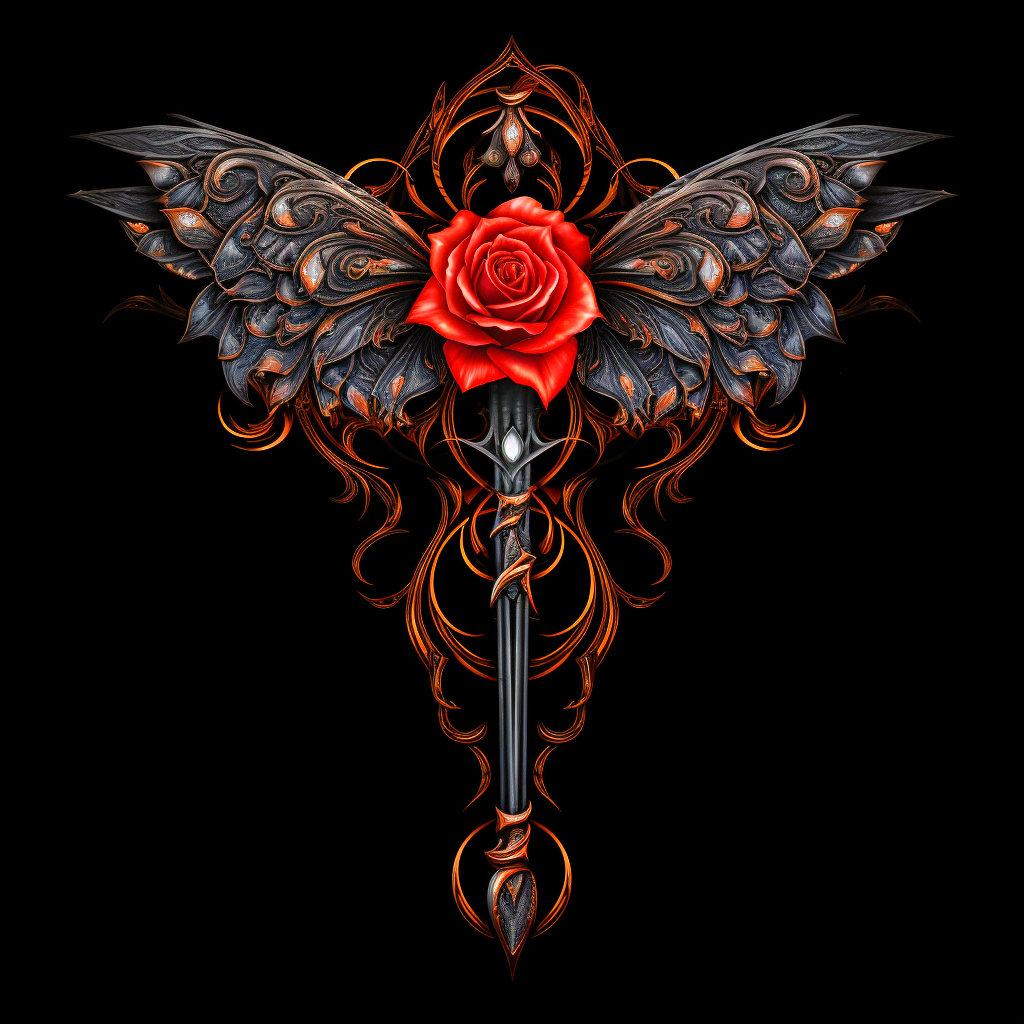 Brown Grey Wing Rose Cross Diamond Art Kit