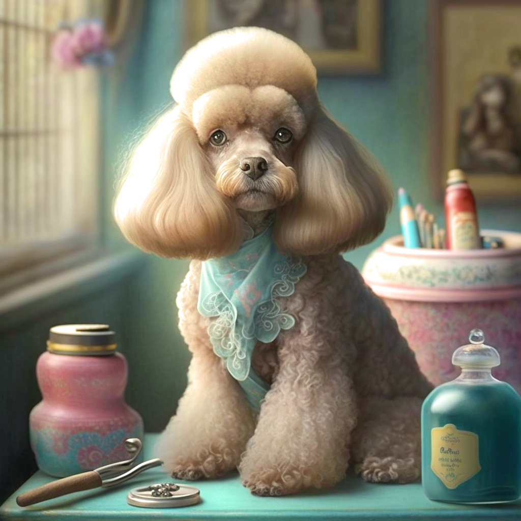 Lace French Poodle Diamond Art Kit