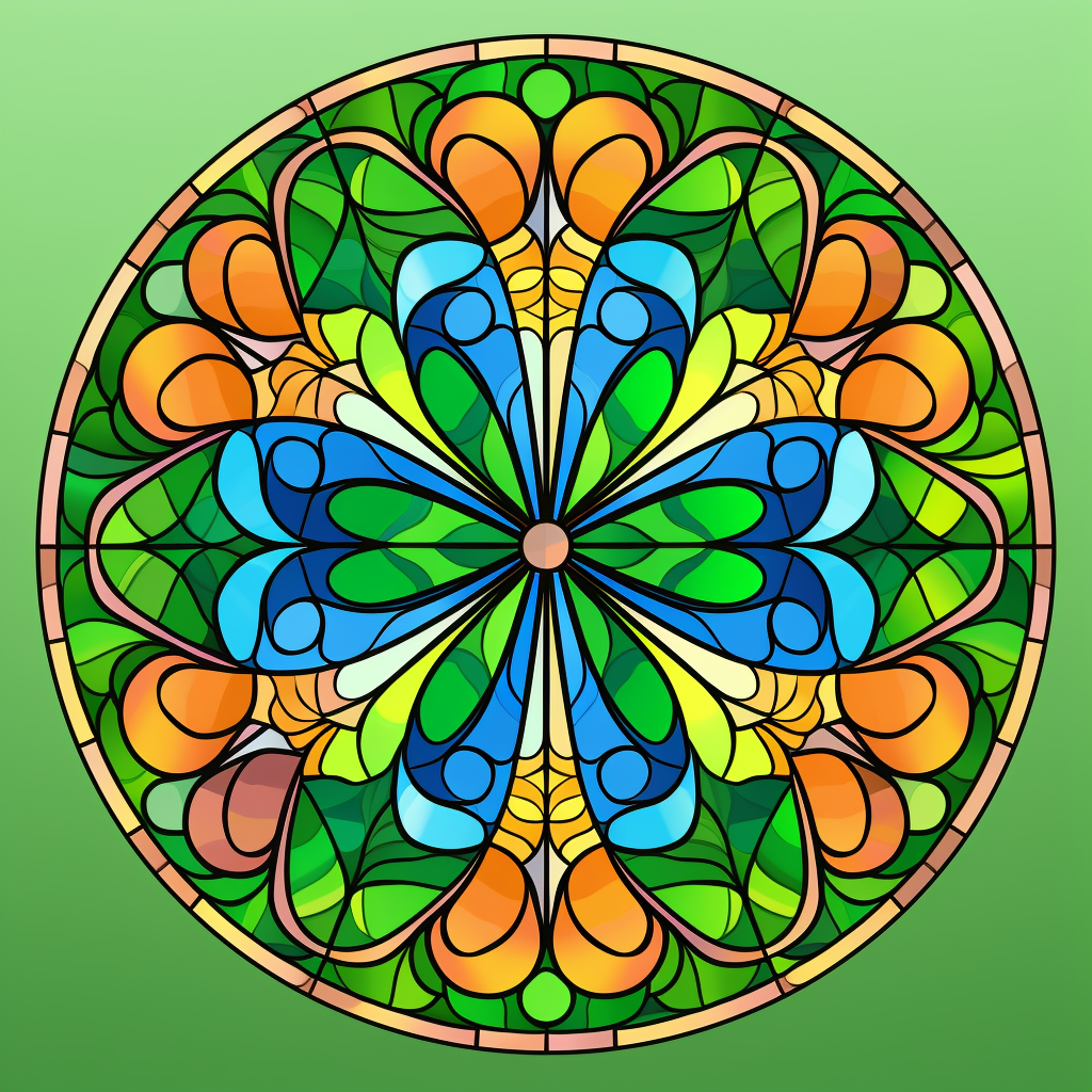 Green Flower Abstract Circle Diamond Art Kit