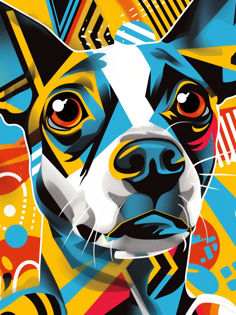 Geometric Abstract Dog Diamond Art Kit