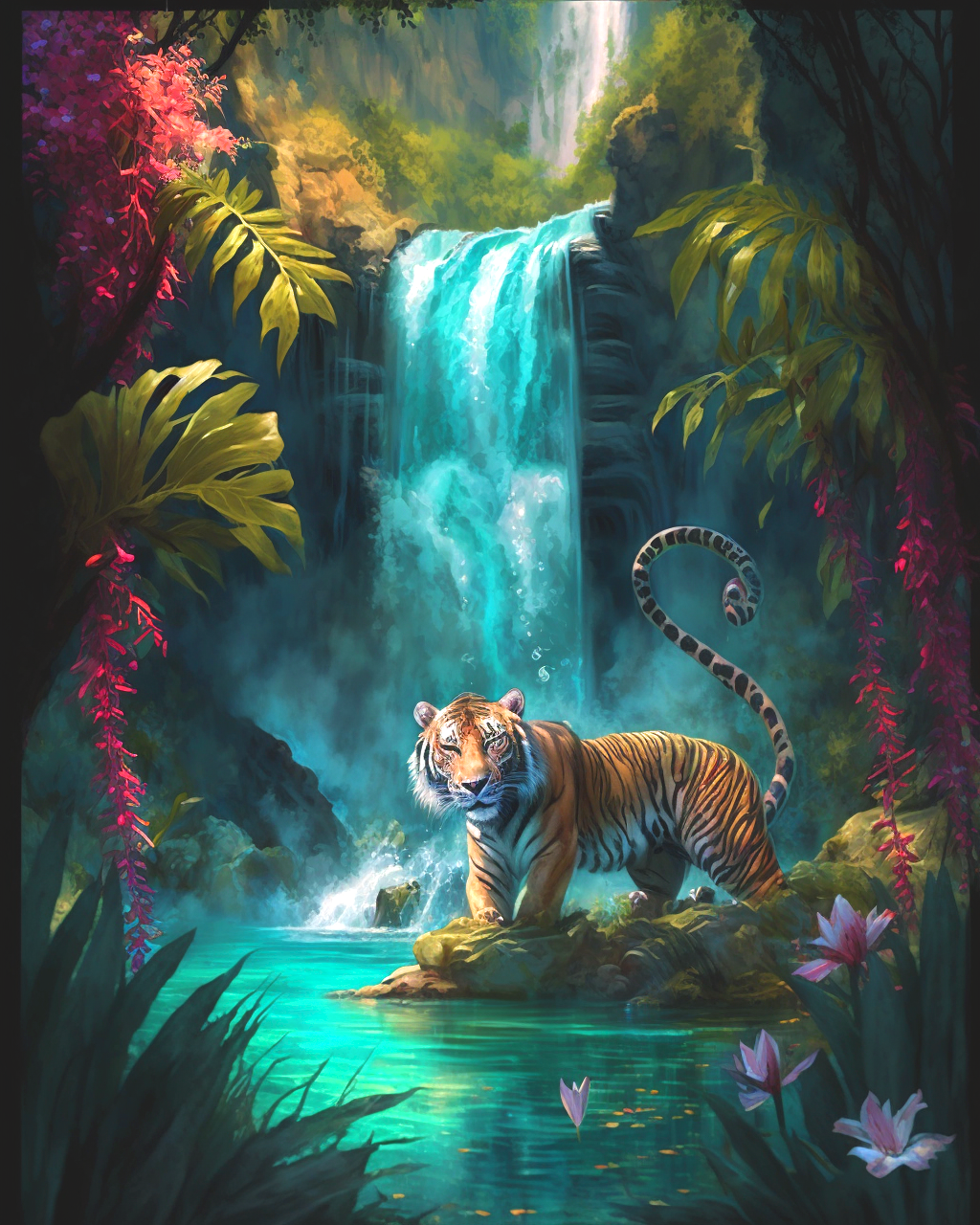 Jungle Tiger Falls Diamond Art Kit