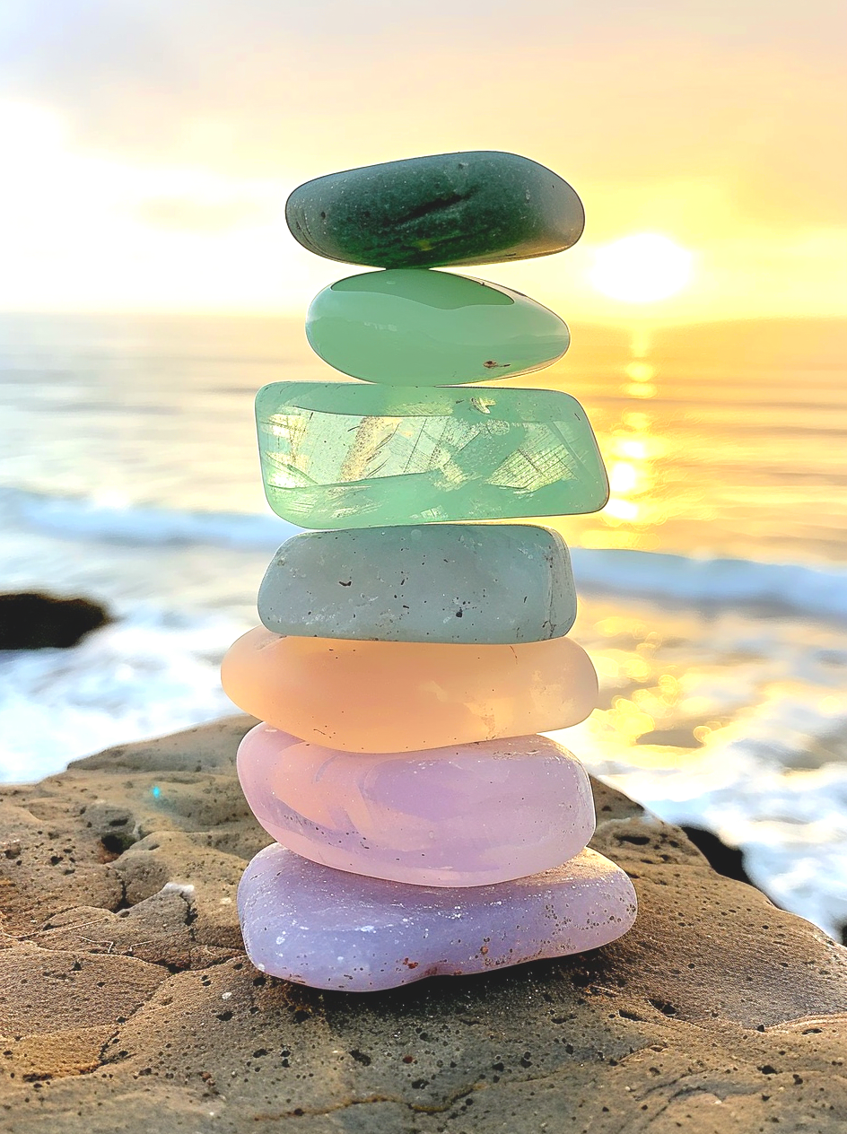Seaglass Stack On A Rock Diamond Art Kit