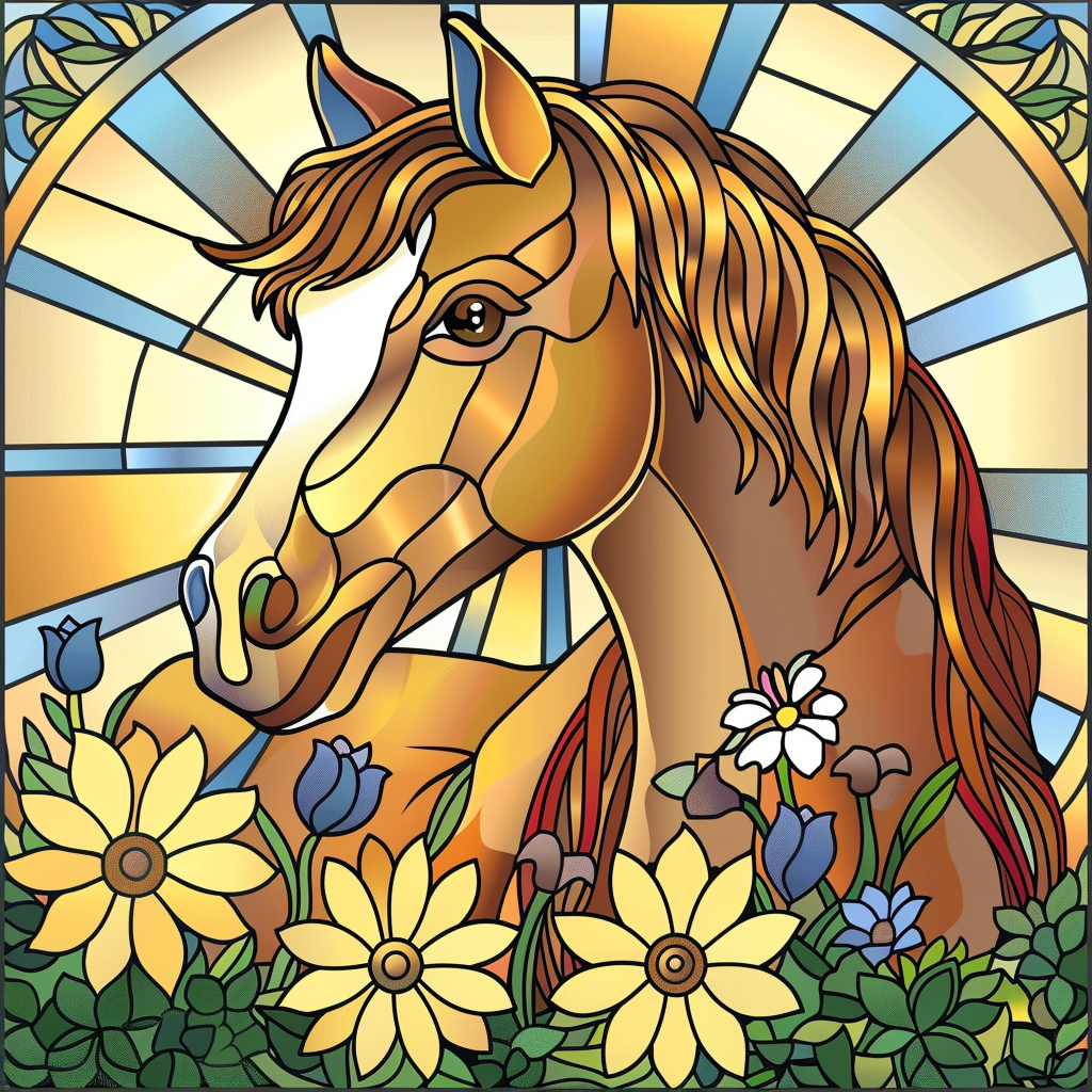 Abstract Sun And Horse Diamond Art Kit