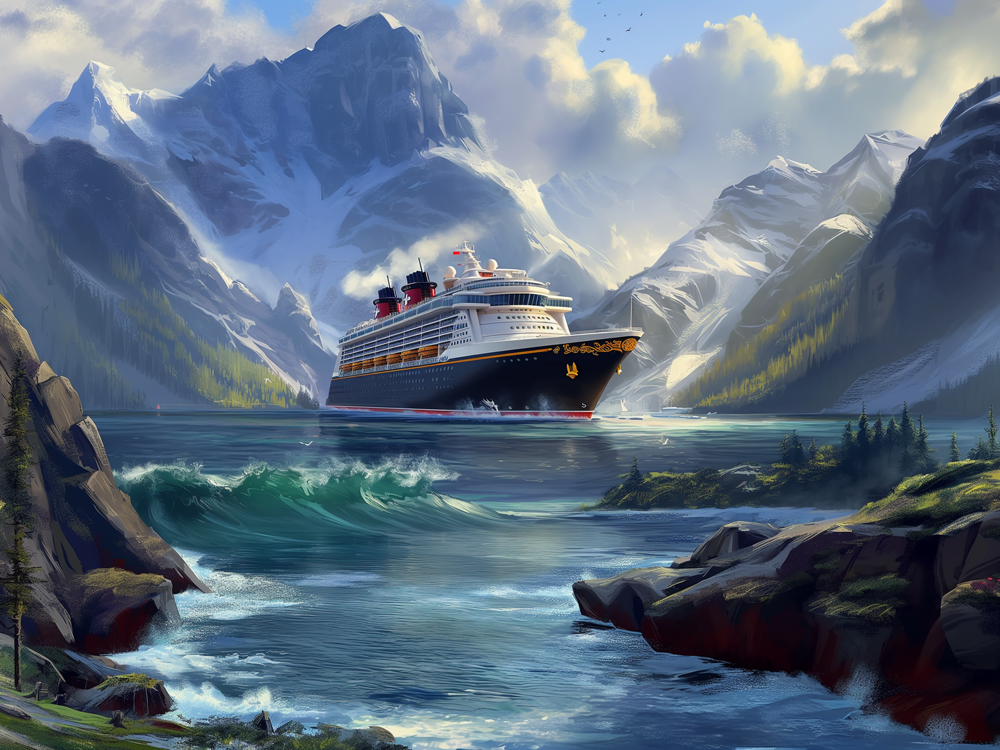 Cruise Ship In Alaska 1 Diamond Art Kit
