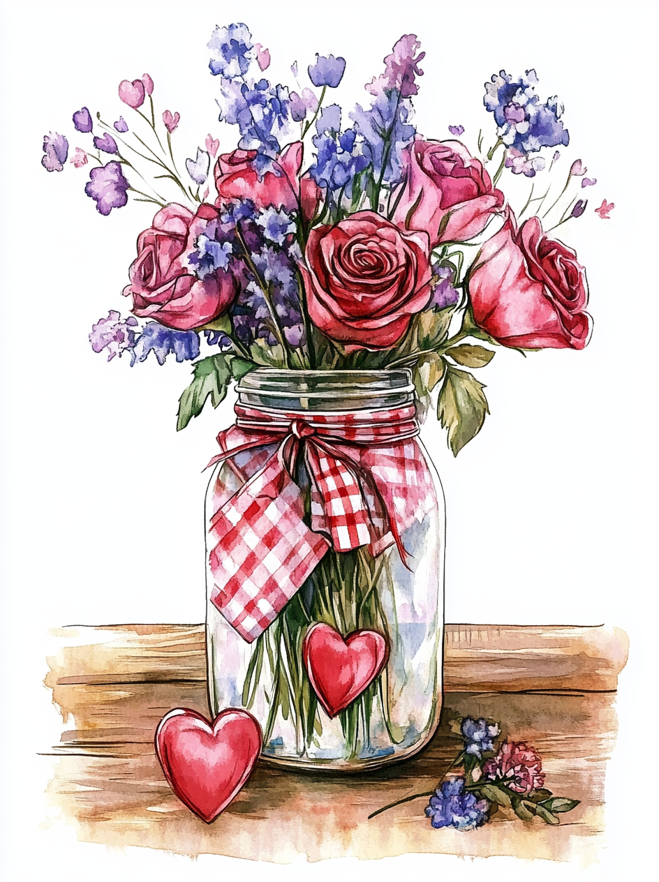Lavender And Roses Jar Diamond Art Kit