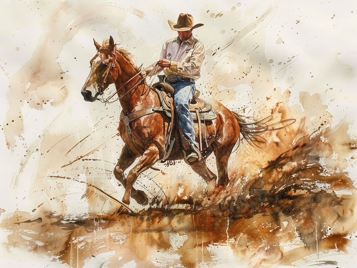 Watercolor Cowboy And Horse Diamond Art Kit