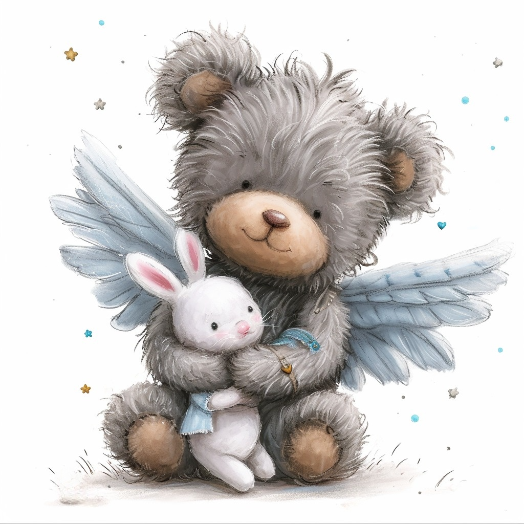 Teddy Bear Angel Diamond Art Kit