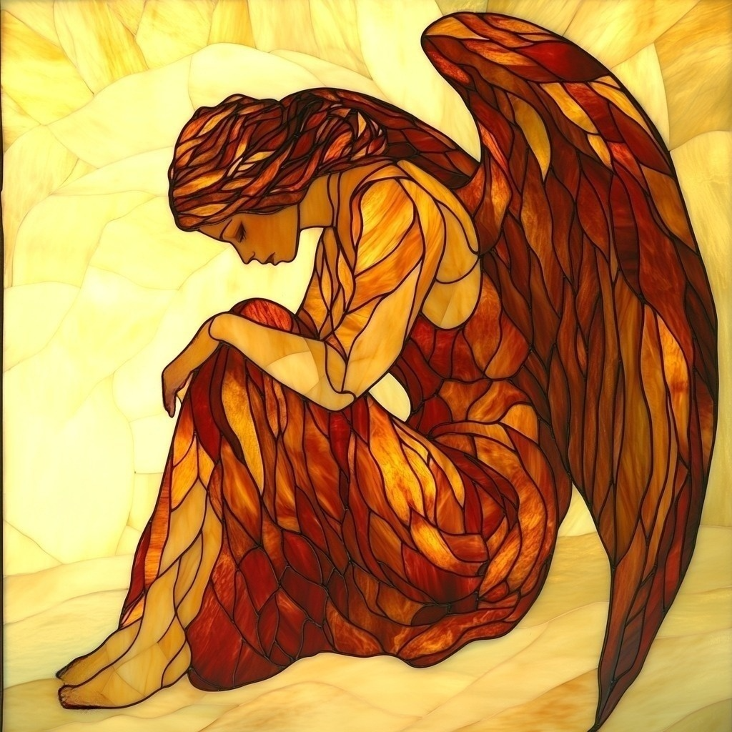 Yellow Background Abstract Angel Diamond Art Kit