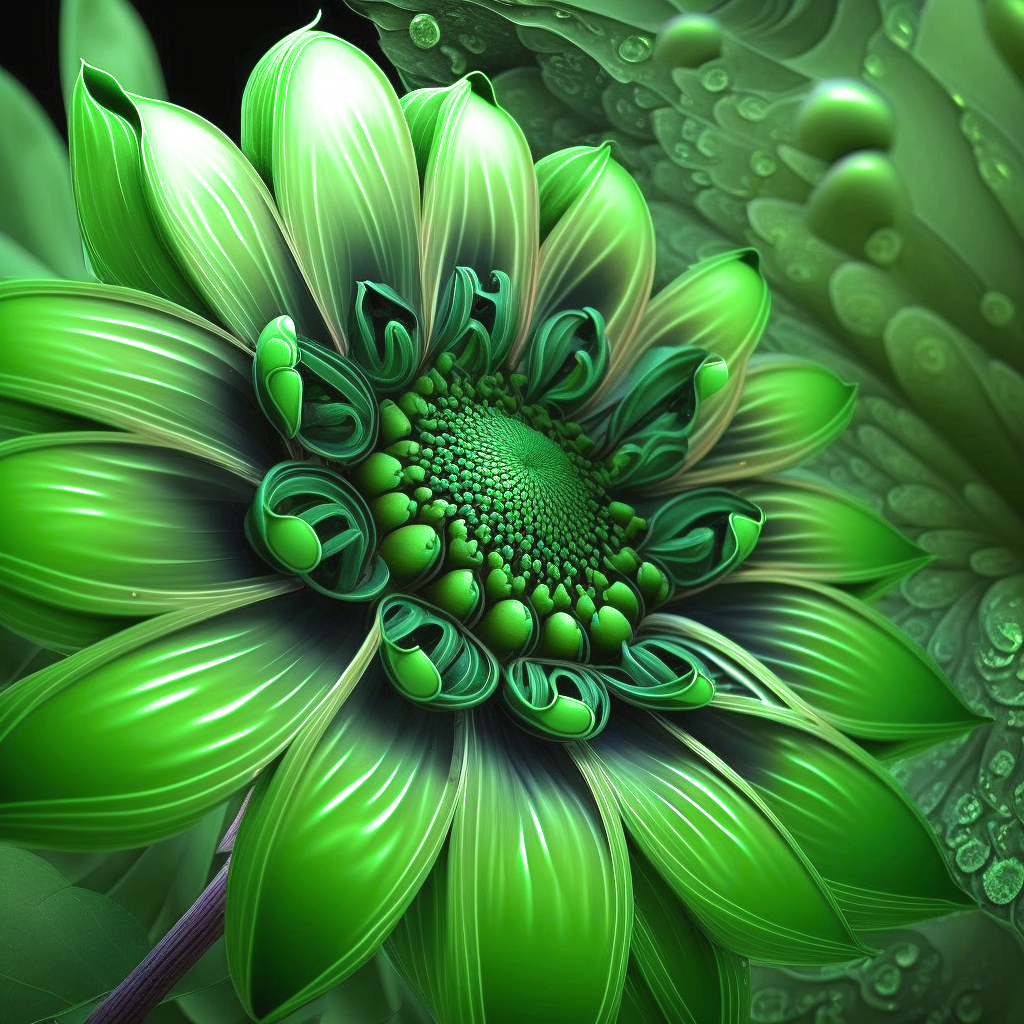 Big Green Flower Diamond Art Kit