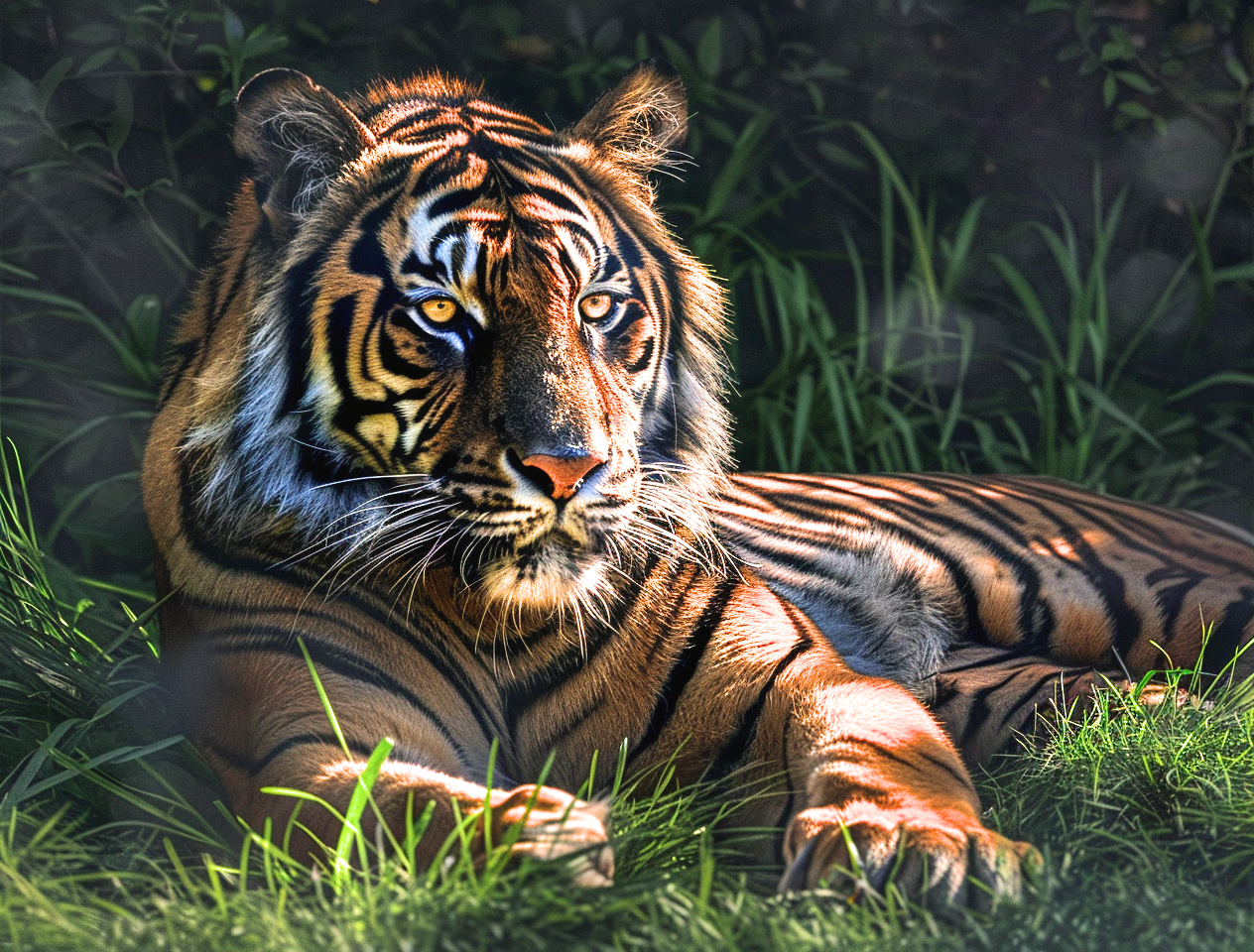 Peeking Sunlight Tiger Diamond Art Kit