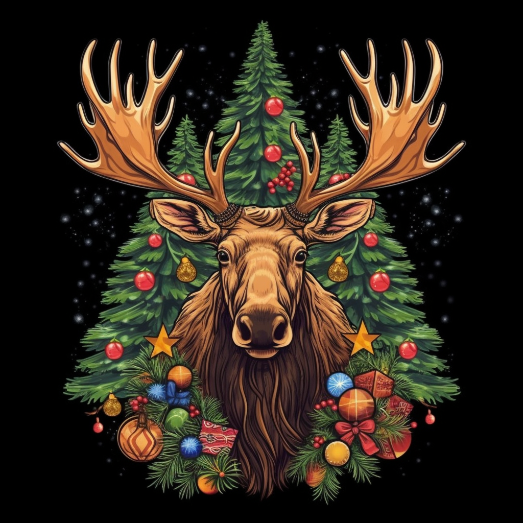 Christmas Moose Diamond Art Kit