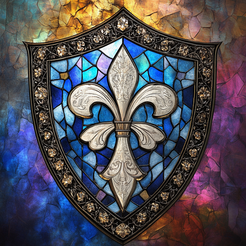 Abstract Silver Fleur De Lis Diamond Art Kit