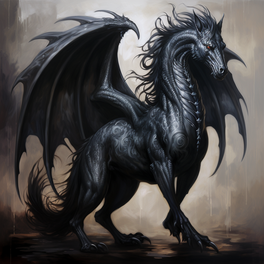 Black Dragon Horse Diamond Art Kit