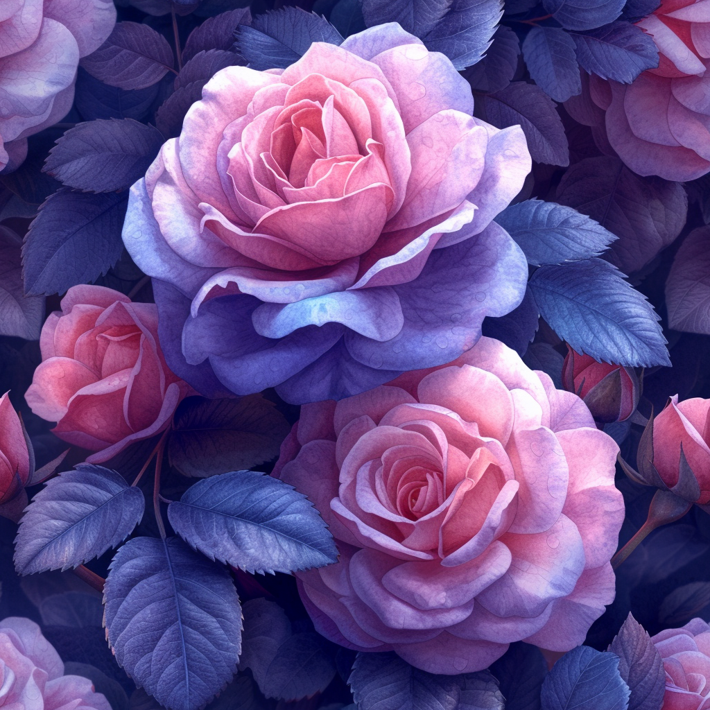 Purple Gradient Roses Diamond Art Kit