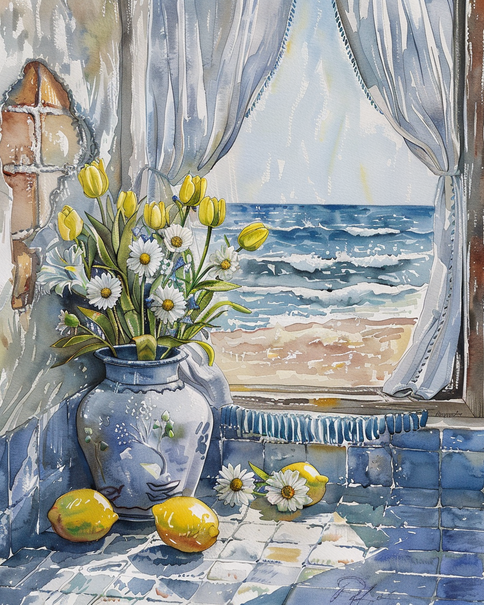 Daisies Tu Lps Flower Vase Diamond Art Kit