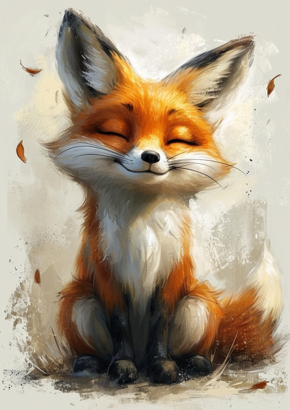 Cute Smiling Fox Diamond Art Kit