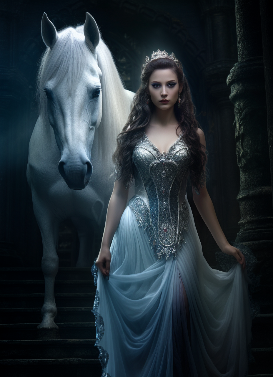 Light Blue Dress Woman Whitehorse Diamond Art Kit