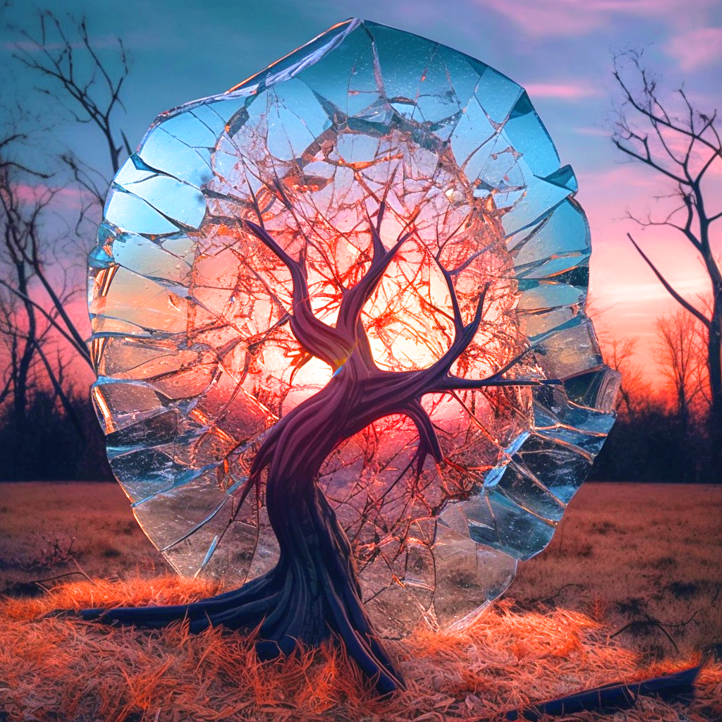 Broken Glass Tree Diamond Art Kit