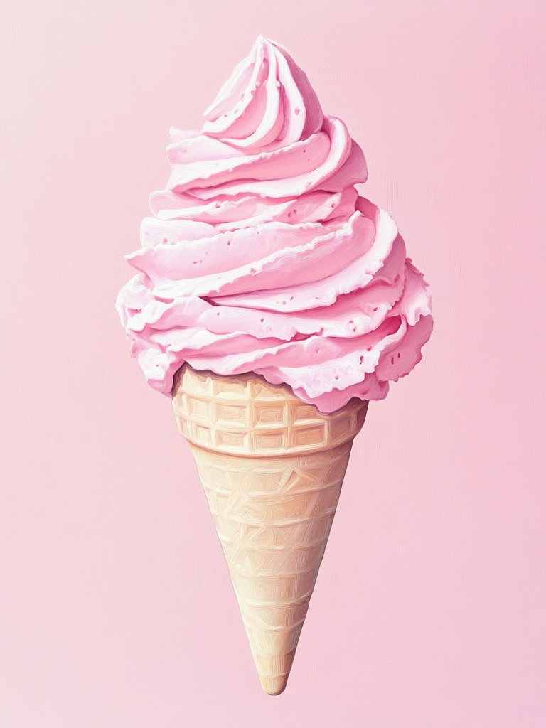 Strawberry Ice Cream Cone Diamond Art Kit