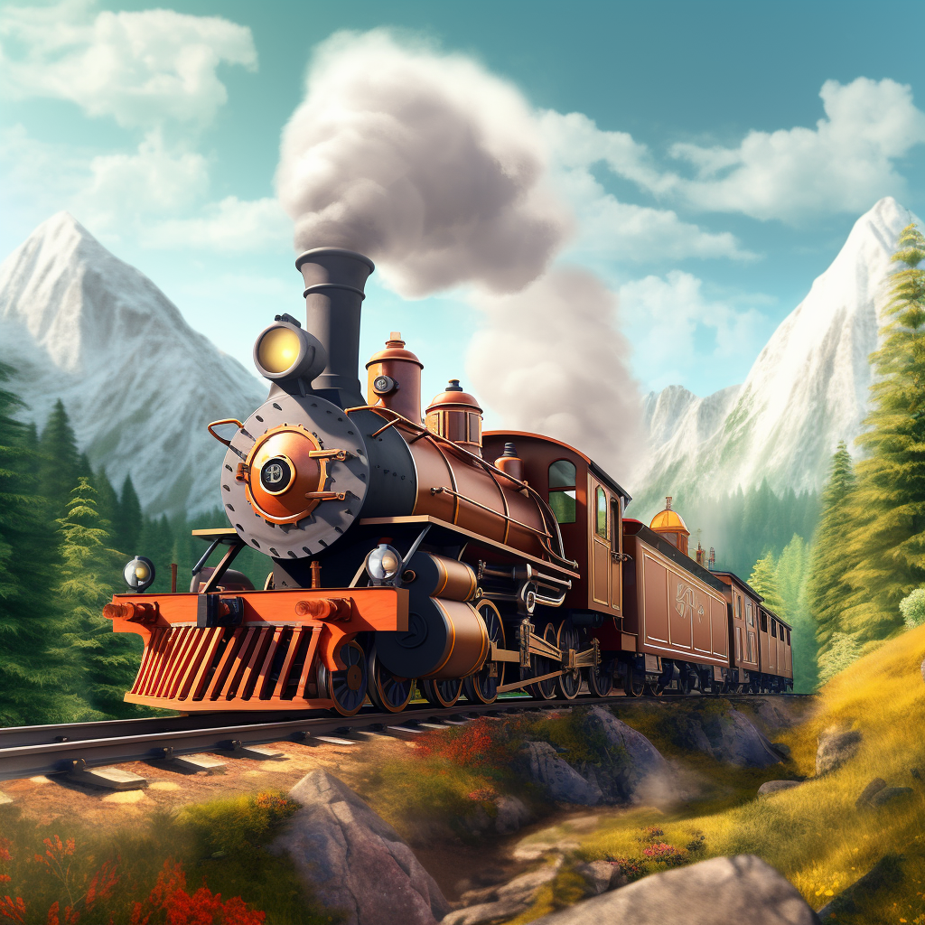 Steam Train In The Mountains Diamond Art Kit