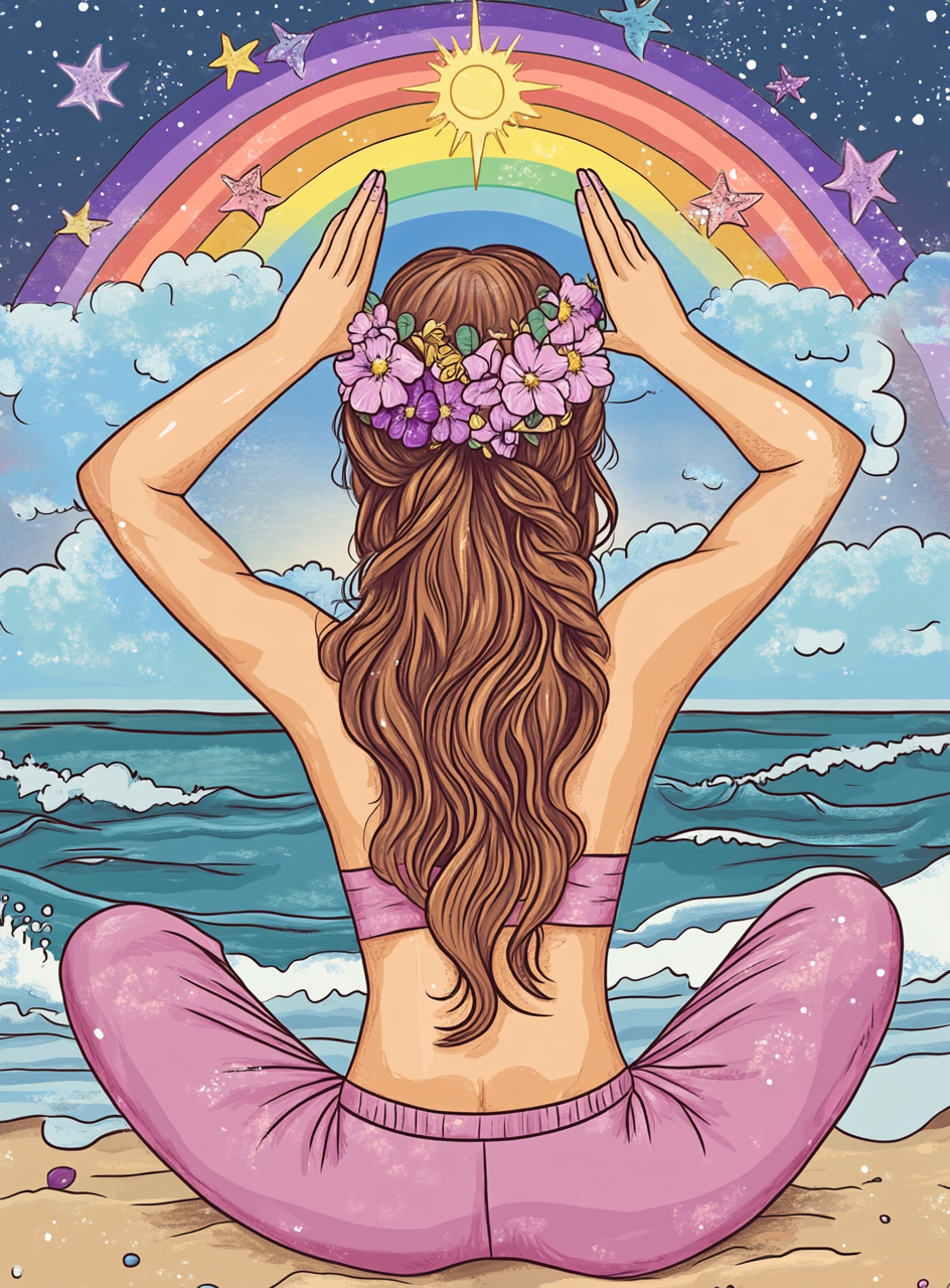 Ocean Wave Sunbeach Yoga Diamond Art Kit