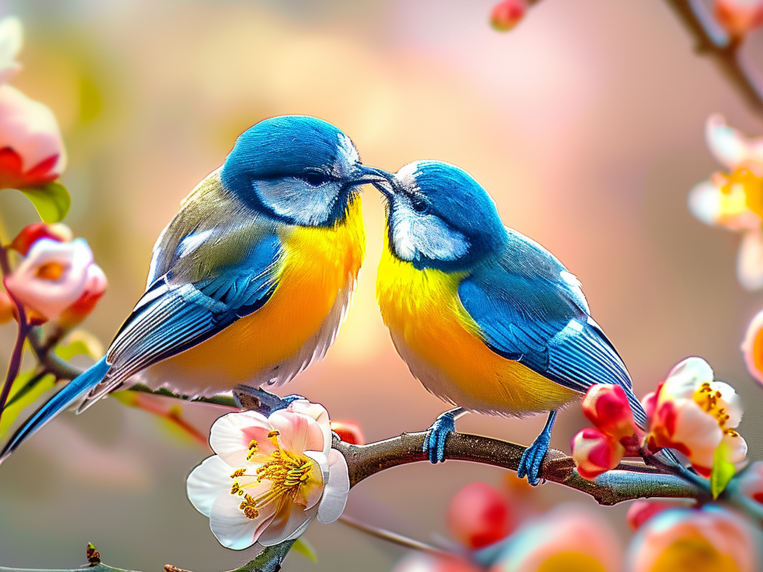 Two Little Bluebirds Diamond Art Kit