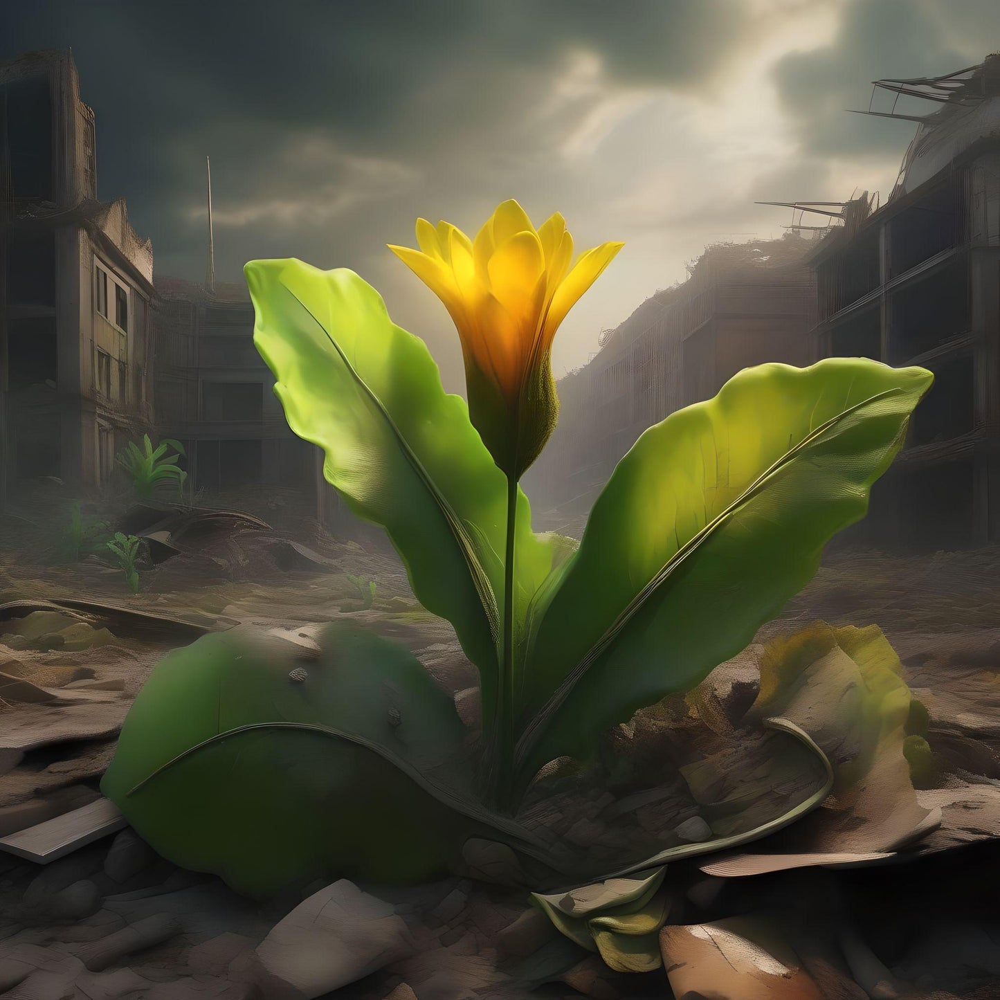 Yellow Flower In Destruction Diamond Art Kit