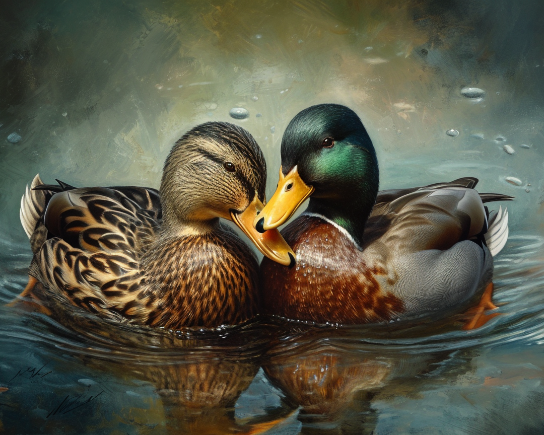 Two Ducks Close Up Diamond Art Kit